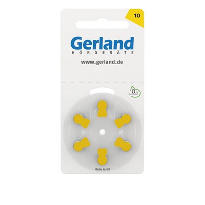 Gerland 10 gelb Hörgerätebatterien (PR70)   6 Stück | Made by Rayovac