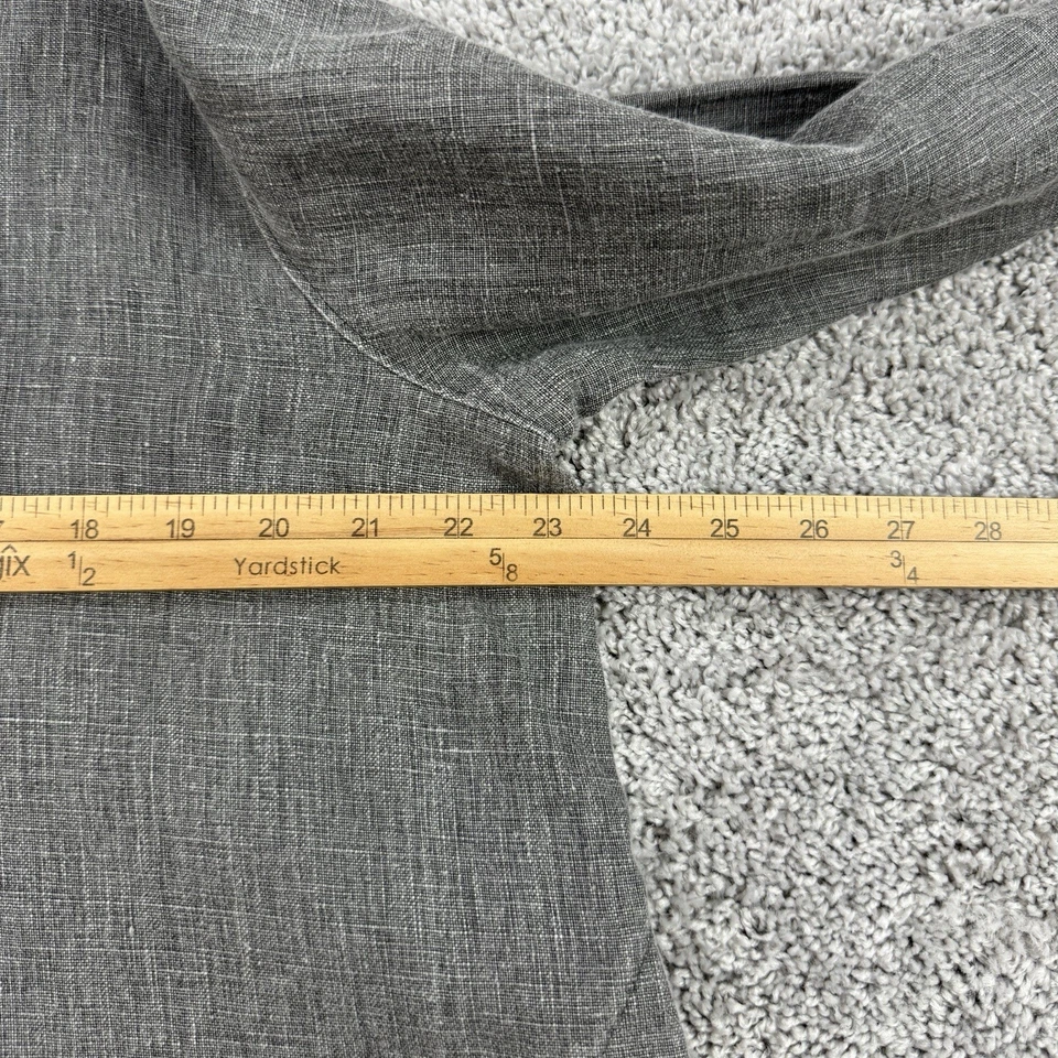 Top de lino Leigh Deleonardo para mujer L gris Lagenlook túnica cuadrada bolsillos clásico Foto 4 de 4