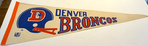 Vintage 1960s Denver Broncos Full Size Felt Pennant