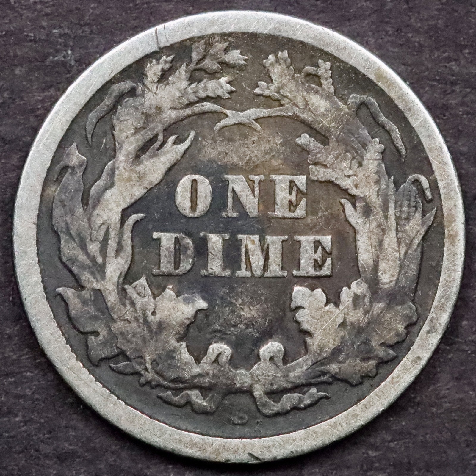 1865-S 10c Seated Liberty Dime - VF