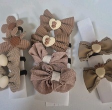 Girls Tan Hair Scrunchies 5 pair