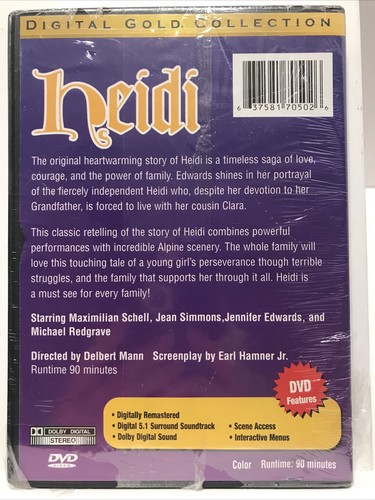 Heidi (DVD, 2004) Digital Gold Collection / Brand New - Picture 2 of 5