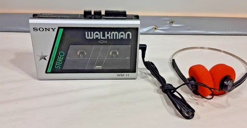 Sony Walkman WM-11 Stereo Gen  1 Cassette Player w Head Phones Vintage Works