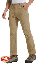 Mens Hiking Pants Convertible Zip Off Quick Dry Water Resistant Cargo Pants