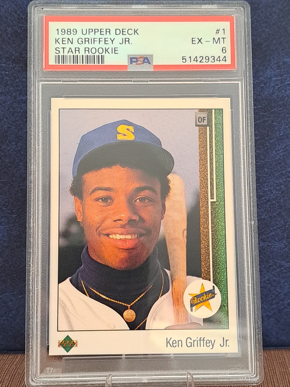 1989 Upper Deck Ken Griffey Jr. RC Rookie Baseball Card #1 Mariners PSA 6