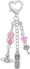 Cherry Strawberry Butterfly Heart Bag Charm Keychain for Purse Handbag