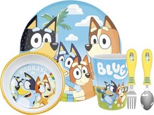 Fork & Spoon - Suitable for Kids Ages 3+, 6-Inch Bowl, 8-Inch Plate, Bluey 