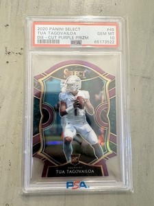 2020 Panini Select - Concourse Tua Tagovailoa #45 Purple Prizm Die-Cut  Psa 10