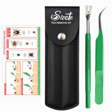 Premium Tick Remover Kit Stainless Steel Tick Removal Tool Tweezers with ...