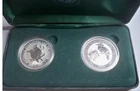 (H226-18) 2000 &2001 AU 2x kookaburra coins 1OZ. 999 silver (R)
