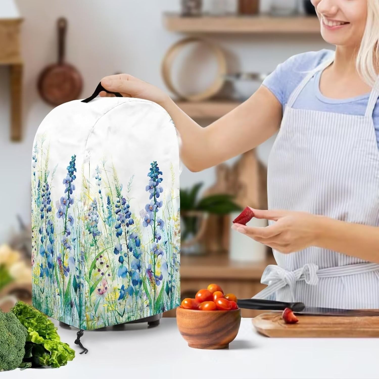 Blue Lavender Floral Kitchen Blender Cover Food Processor Du