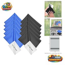 Reusable Microfiber Cleaning Cloth Set - 12 Pack 6x7 Inch for Lenses  Screens