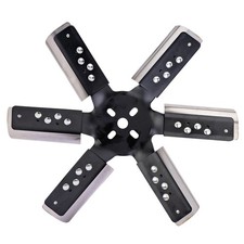 Derale 17015 15 Heavy Duty Stainless Steel Standard Rotation Flex Fan Black Hub