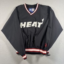 Starter Jacket Mens M Black Miami Heat Spello...