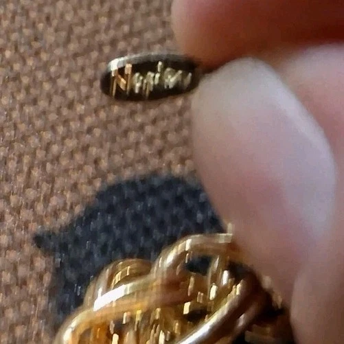 Brazalete Napier Vintage Cuerda Retorcida Tono Dorado 7" Marcado Cierre Anillo Primavera Foto 3 de 3