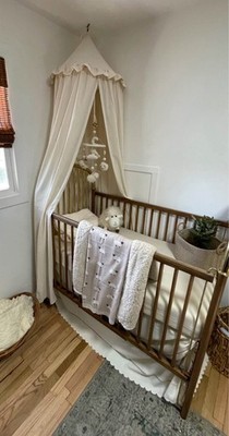 Neutral Nursery Bundle  Canopy Tent + Felt Sheep Mobile Handmade Wool Baby Decor