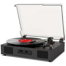 Vinyl Record Player with Speakers, Belt-Drive 3 Speed Vintage Bluetooth Turnt...