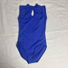 Ballet Rosa Marlene Royal Blue Keyhole Ballet Dance Leotard Girls 12 CXL