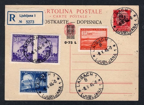 Ljubljana GA P4 Con ADDITIONAL FRANKING phil. document (EA0994)