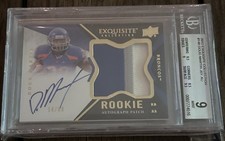 2012 Exquisite #148 Doug Martin Rookie 3-Color Patch Auto /99 BGS 9 10 MINT RARE