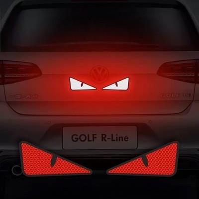 1X Red Big Eyes Car Sticker Wall Sticker Cartoon 3D Decal Sticker for Bike/ Car