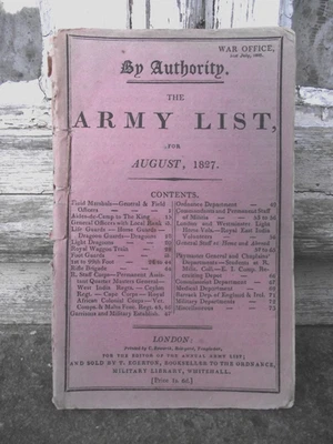 ORIGINAL PRE VICTORIAN AUGUST 1827 ARMY LIST ,WAR OFFICE (10 - Image 1 of 4