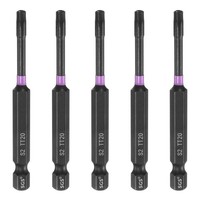 "5Er-Set TT20 Torx-Schraubendreherbit 1/4\" Sechskant FüR 3\" Magnet Mit Loch"