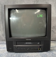 TOSHIBA MV13K2R 13" CRT TV/VCR Combo Retro Gaming Tested Good - No Remote