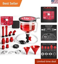 Effortless 22-Piece No-Spill Coolant Funnel Kit with Rotary Switch Extensions