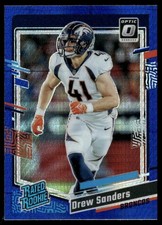 Drew Sanders 2023 Donruss Optic Blue Hyper #230 RC Denver Broncos