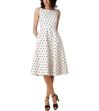 L.K. Bennett London Women’s The Octavia Hoop Print Dress Retro Style  Size 8