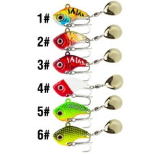 6Pcs/Pack Rotating Metal VIB Vibration Bait Spinner Spoon Fishing Lures 5g-20g