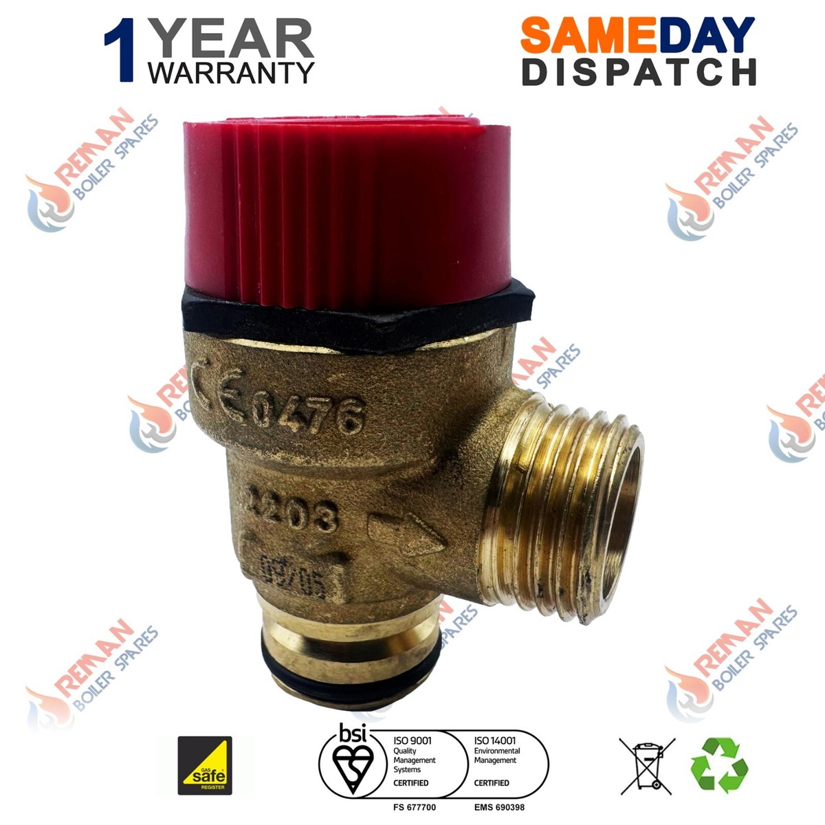 Baxi 825/830/836 Combi Boiler Pressure Relief Valve (PRV) 7683976