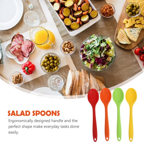4 Pcs Silicone Spoon Child Baby Cooking Spoons for Nonstick Heat Resistant - Picture 2 of 12