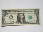 LOT of TWO Fancy Serial Number  $1 Bill  Low Note 4 Leading Zero + BONUS BILL — photo 1