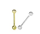14k Yellow or White Gold Ball Barbell Bar Tongue Body Jewelry Piercing