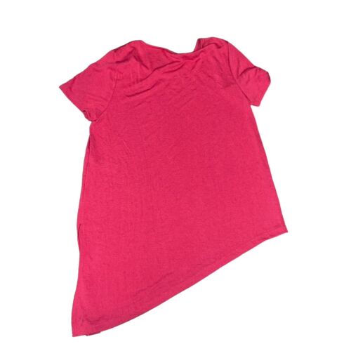 Chico's Supremely Soft Pink Asymetrical Top Short Sleeve Size Small New Casual - Picture 2 of 8