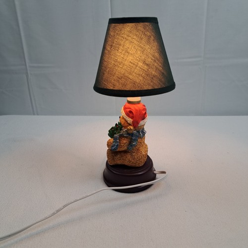 World Bazaars 11" Harz/Holz Teddybär Urlaub Lampe in Originalverpackung FUNKTIONIERT - Bild 7 von 11