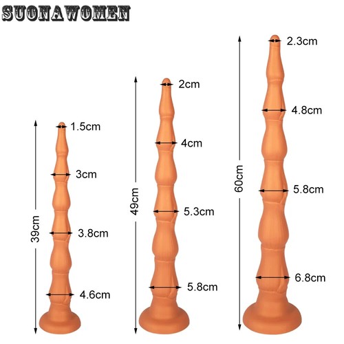 59cm Soft Silicone Anal Plug Sex Toys Deep Masturbation Adult Butt Plug Dilator - Picture 23 of 30