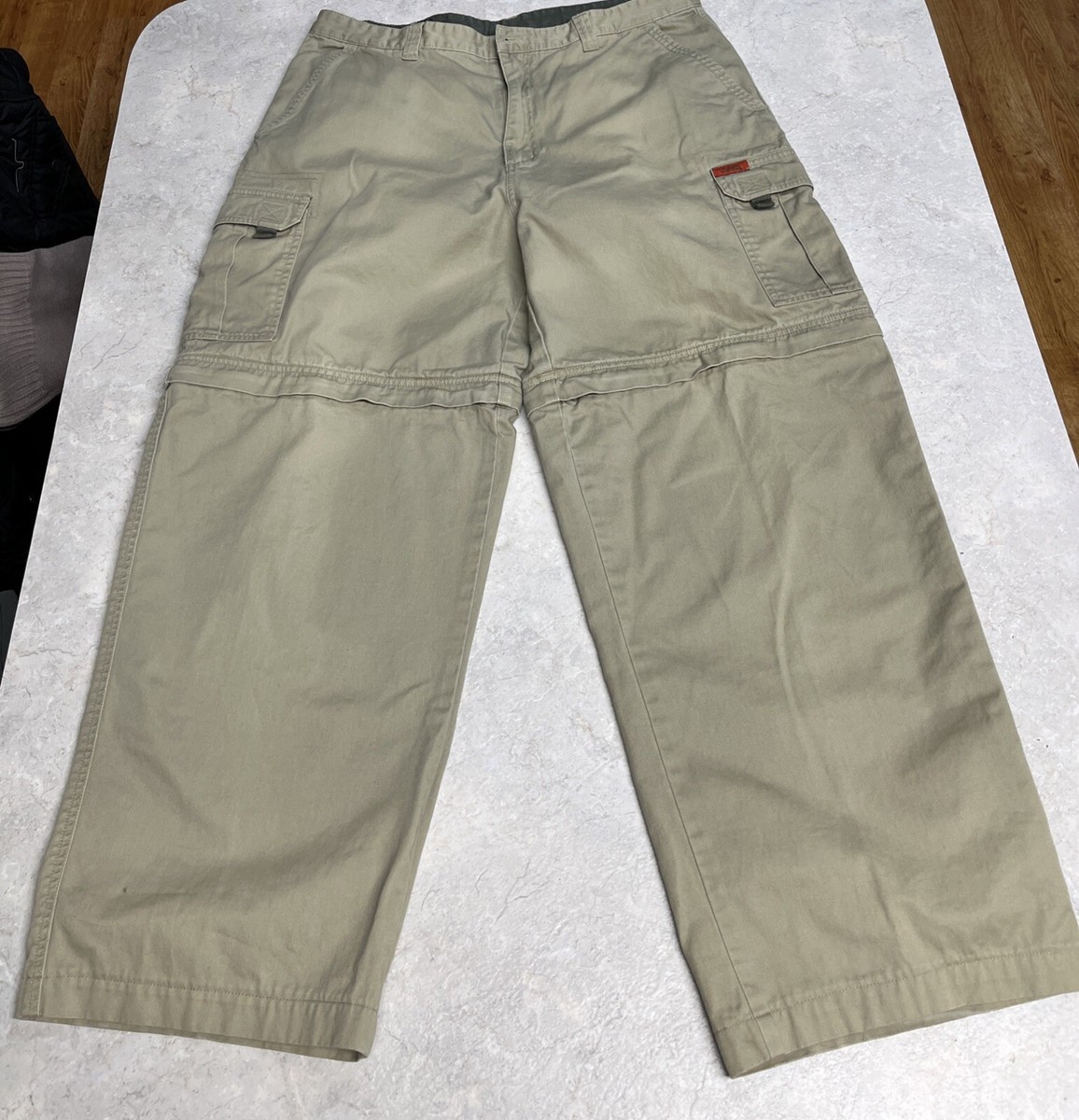Jeep Men’s Khaki Pants Size Legs Zip Off To Make Waist Approx  36”