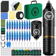 Wireless Tattoo Machine Kit 1350mAh Battery 5ml Pigment Cartridge Needle Ink Cup