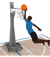 LOVEPOP 3D POP UP CARD ''BASKETBALL TEAM''