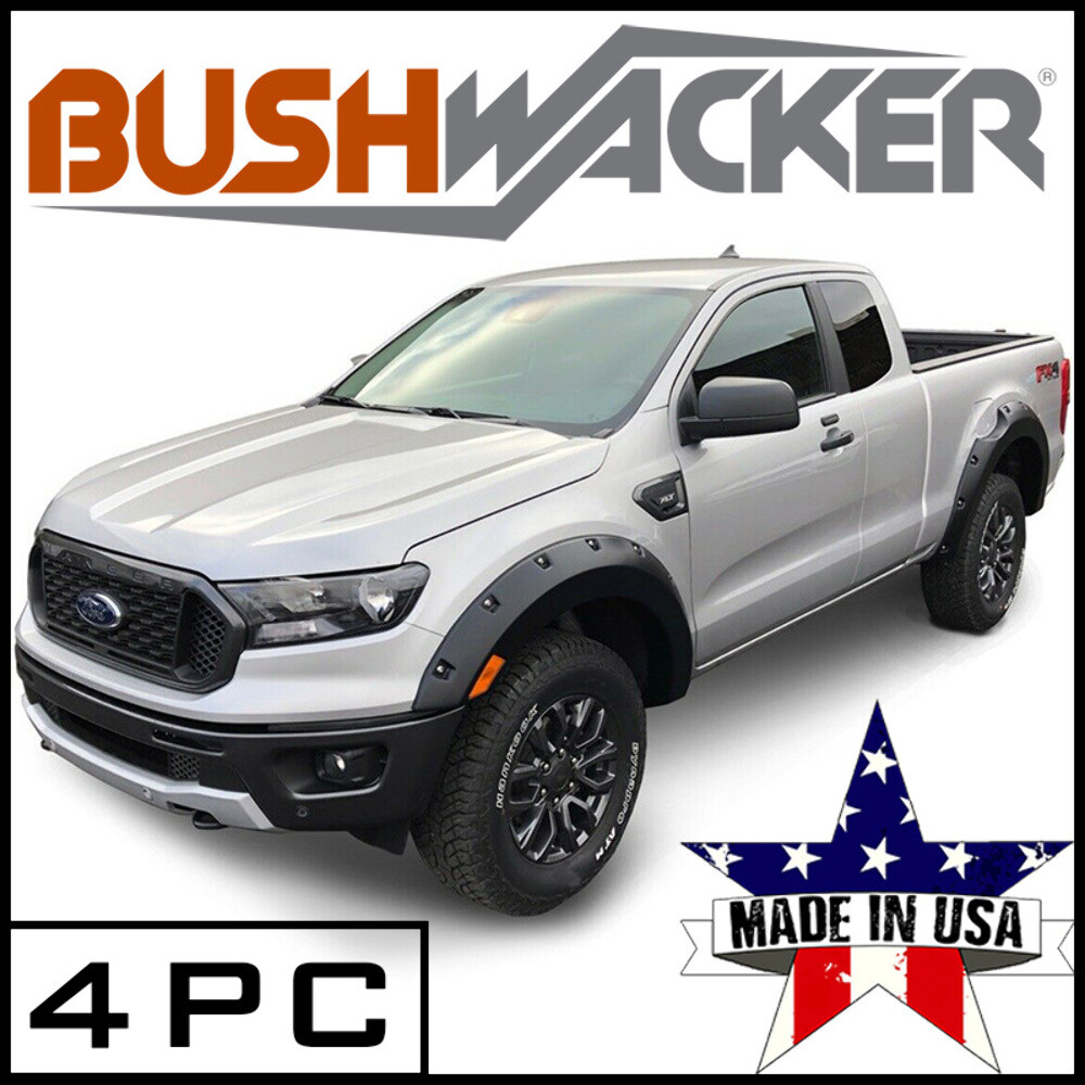 PSI Auto Restyling Pocket Rivet Fender Flares – 2019-2023 Ford Ranger 5'1" Bed, Textured Black