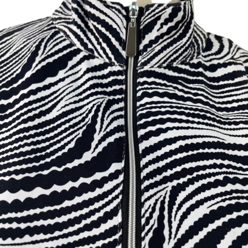 Lulu B 1/4 Zip Pullover Top Women’s L Long Slv Black White Geometric Activewear - Picture 2 of 9