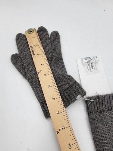 MICHAEL Michael Kors Wool Blend Ribbed Gloves Women's Dark Gray Pull On - Picture 5 of 11