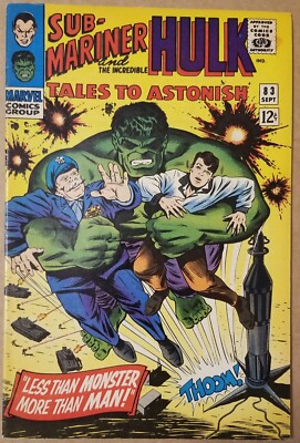 Tales to Astonish #83 Very Fine  8.0 (Marvel Comics Sept. 1966) HulkNamor Story