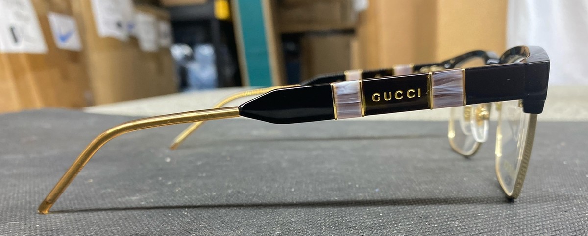 GUCCI GG0605O 001 Black Square Men's Authentic Eyeglasses