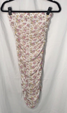 Almost Famous Elastic Waist Bunched/Rouche Lined Floral Dress - SZ L