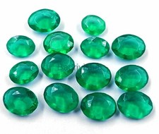 100 Ct /12 Pieces Translucent Natural Zambian Green Emerald Loose Gemstone Lot
