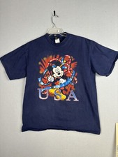 Vintage Velva Sheen Shirt XL Navy Blue Mickey Mouse Unlimited USA 3250